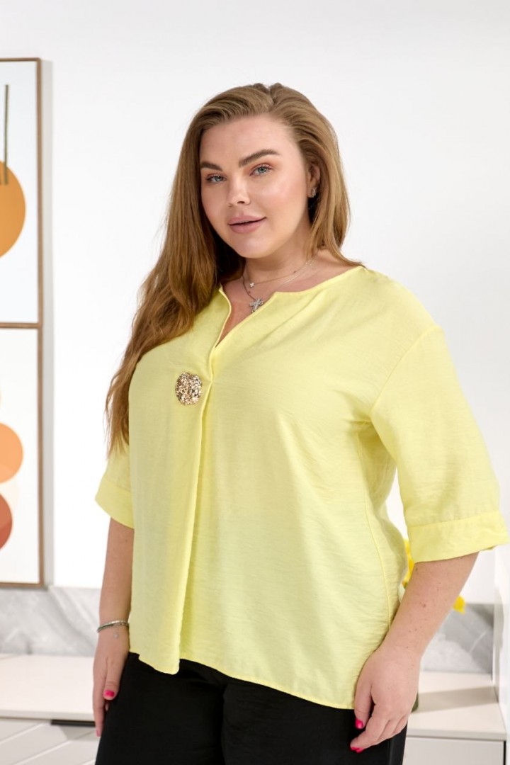 Блузон из льна-жатки в стиле бохо TAS-1523A400