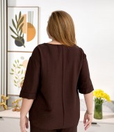 Блузон из льна-жатки в стиле бохо TAS-1523A400