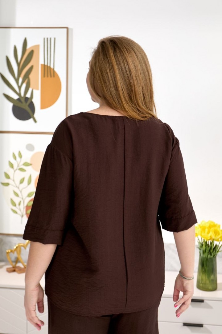 Блузон из льна-жатки в стиле бохо TAS-1523A400