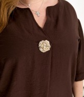 Блузон из льна-жатки в стиле бохо TAS-1523A400