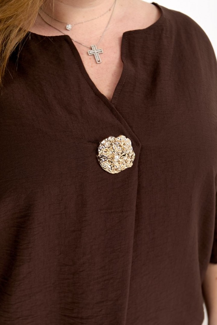 Блузон из льна-жатки в стиле бохо TAS-1523A400