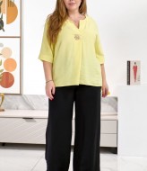 Блузон из льна-жатки в стиле бохо TAS-1523A400