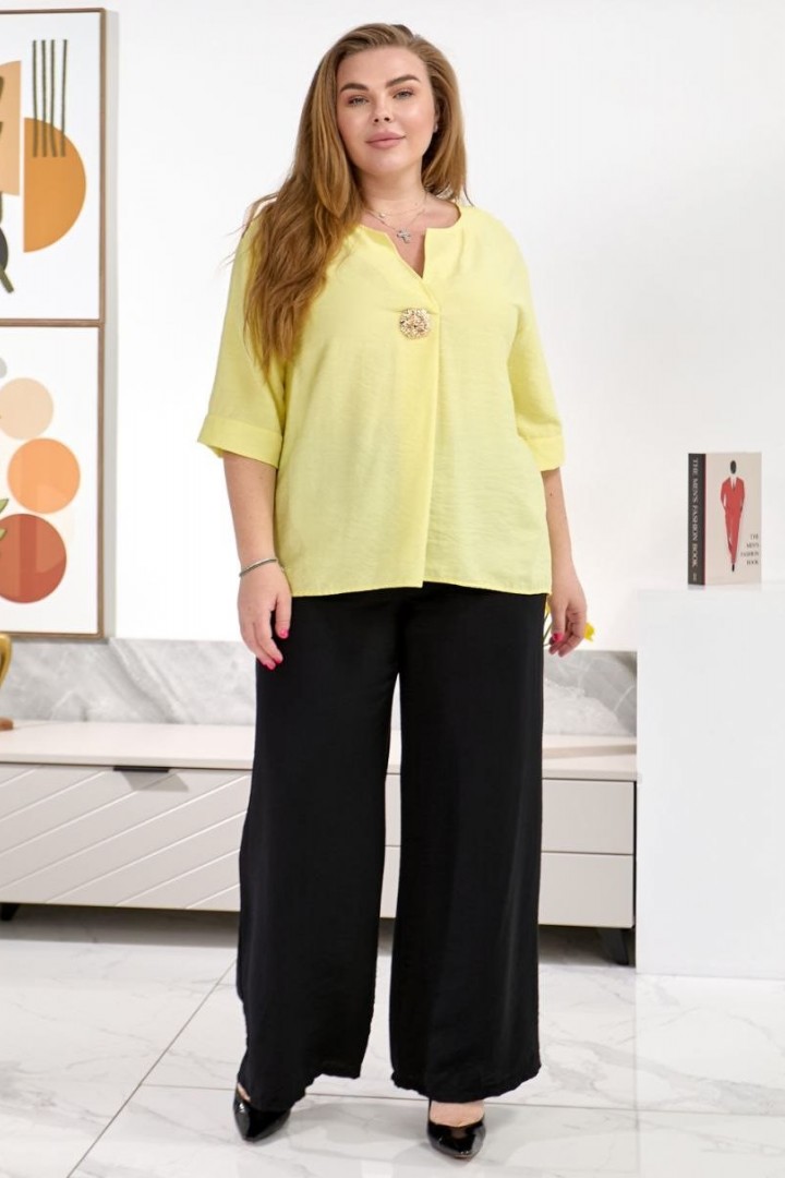 Блузон из льна-жатки в стиле бохо TAS-1523A400