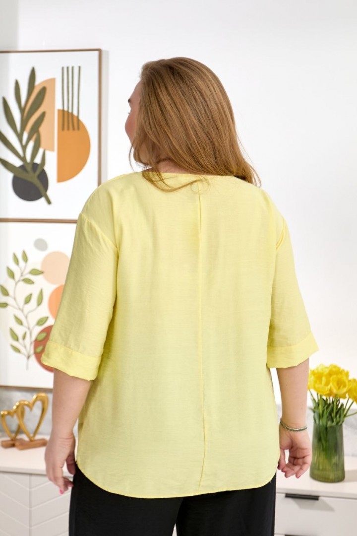 Блузон из льна-жатки в стиле бохо TAS-1523A400