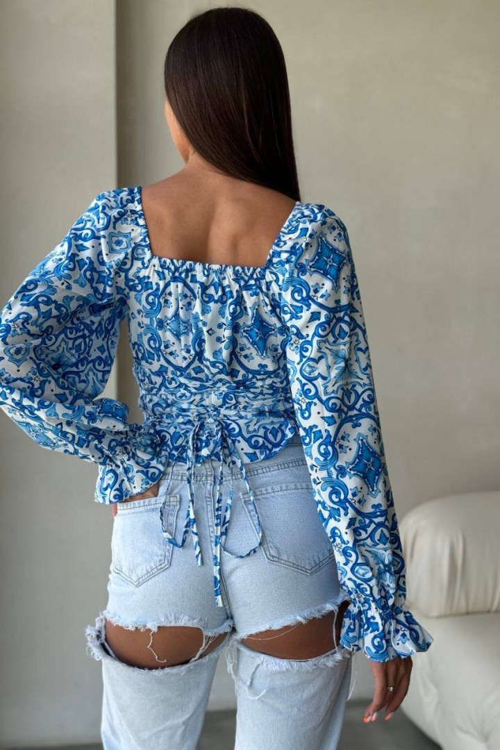 Нежный топ сзади корсетная шнуровка RAB-586A339