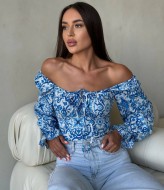 Нежный топ сзади корсетная шнуровка RAB-586A339