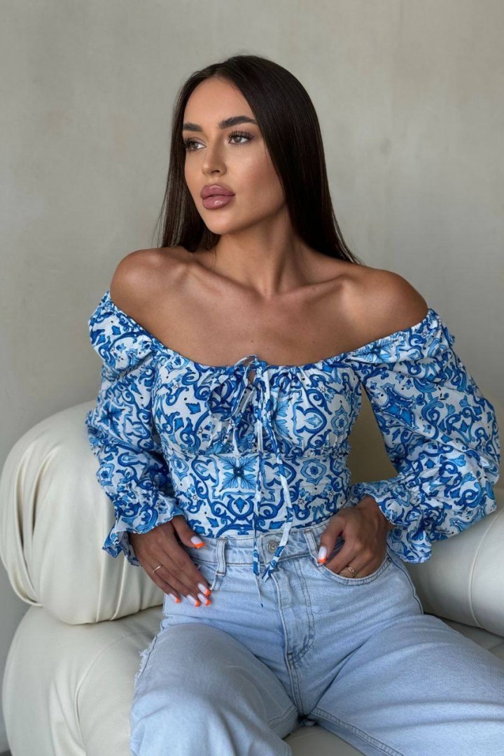 Нежный топ сзади корсетная шнуровка RAB-586A339