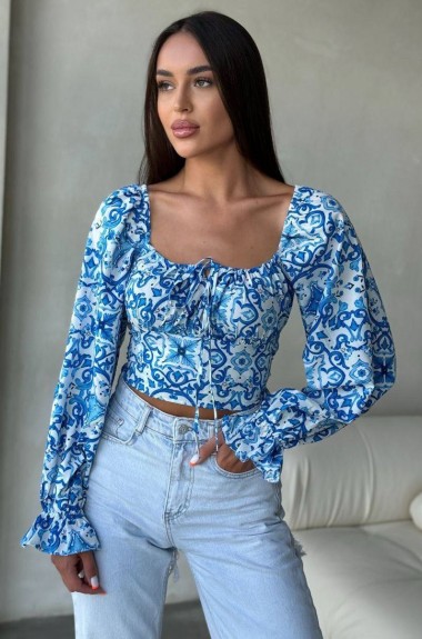 Нежный топ сзади корсетная шнуровка RAB-586A339