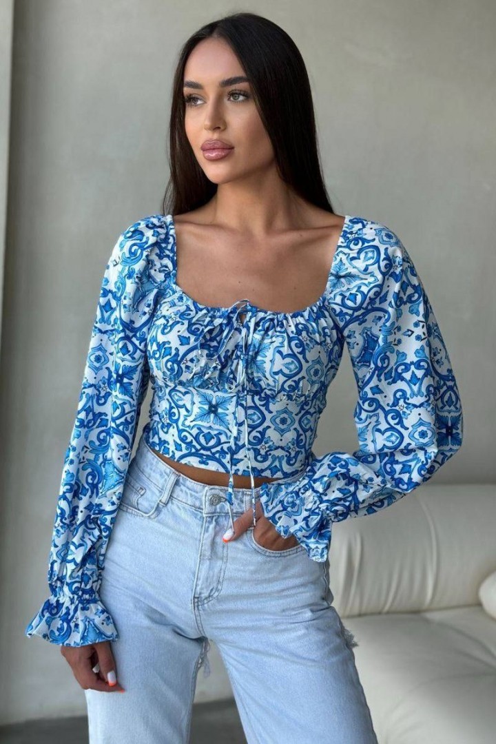 Нежный топ сзади корсетная шнуровка RAB-586A339