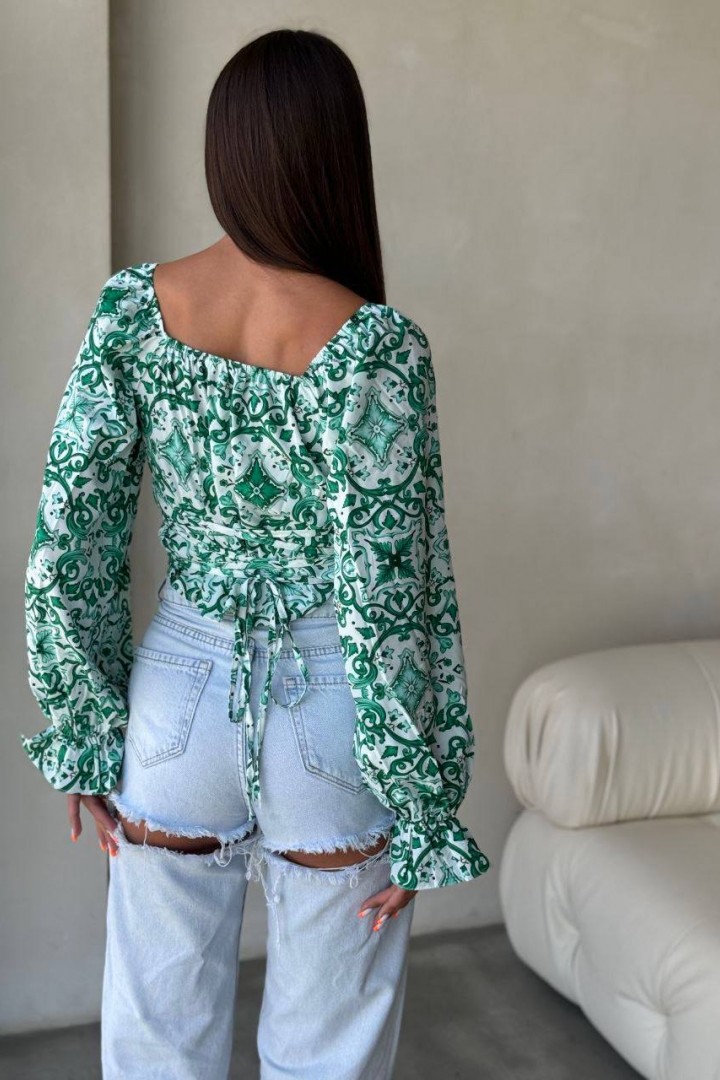 Нежный топ сзади корсетная шнуровка RAB-586A339