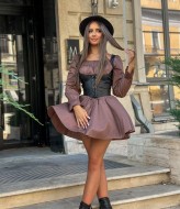 Платье короткое с корсетом  YLM-542A500