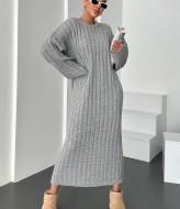 Теплое трикотажное платье WOW-5001A24