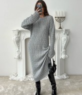 Теплое трикотажное платье WOW-5001A24