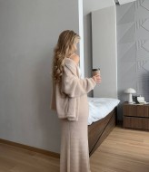 Теплый женский костюм с юбкой  MOK-634A950