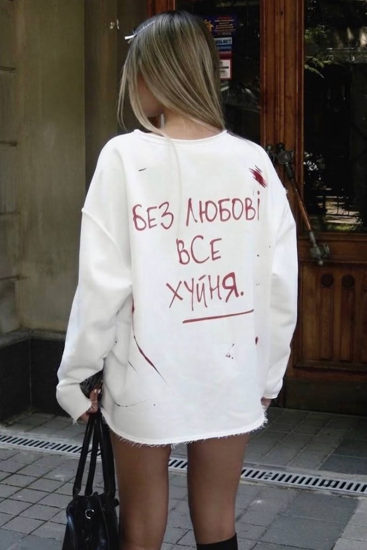 Стильный свитшот с надписью на спине JAD-1762A499