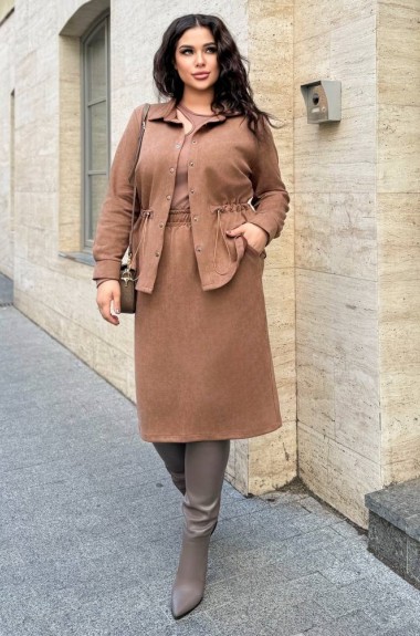 Замшевый костюм с юбкой  KG-4190A500