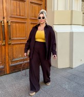 Вельветовый брючный костюм женский  AJO-1003A650