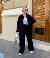 Вельветовый брючный костюм женский  AJO-1003A650