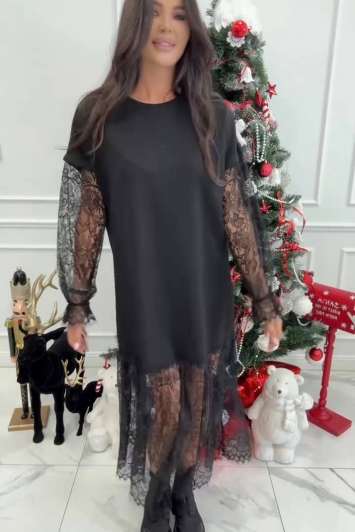 Сукня свободного крою з гіпюром IO-802A700