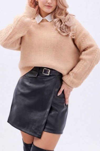 Кожаная юбка -шорты INS-489A500 Кожаная юбка -шорты INS-489A500