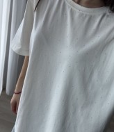 Футболка вільного крою зі стразами MIK-4264A420