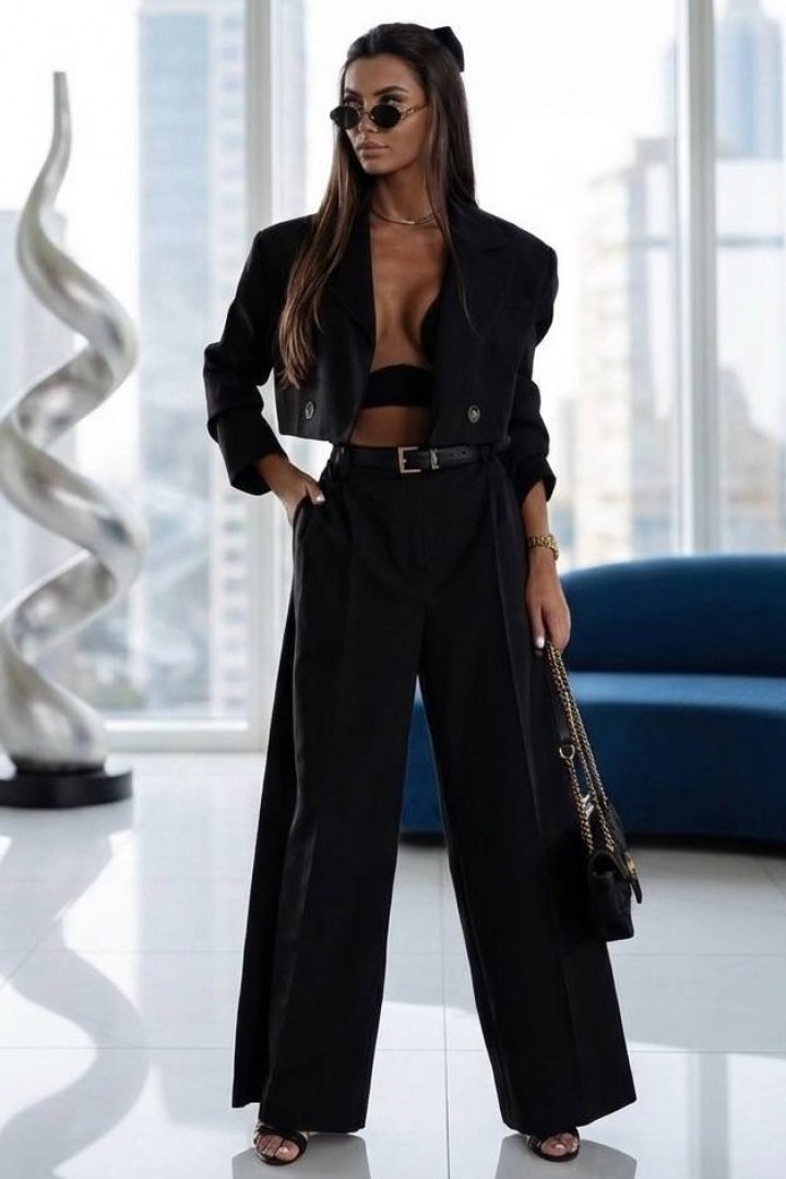 Укороченный пиджак и штаны-палаццо IO-729A700