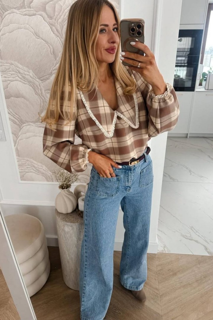 Блузка с кружевом VOL-746A580