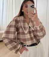 Блузка с кружевом VOL-746A580