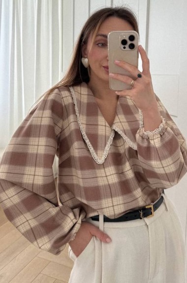 Блузка с кружевом VOL-746A580