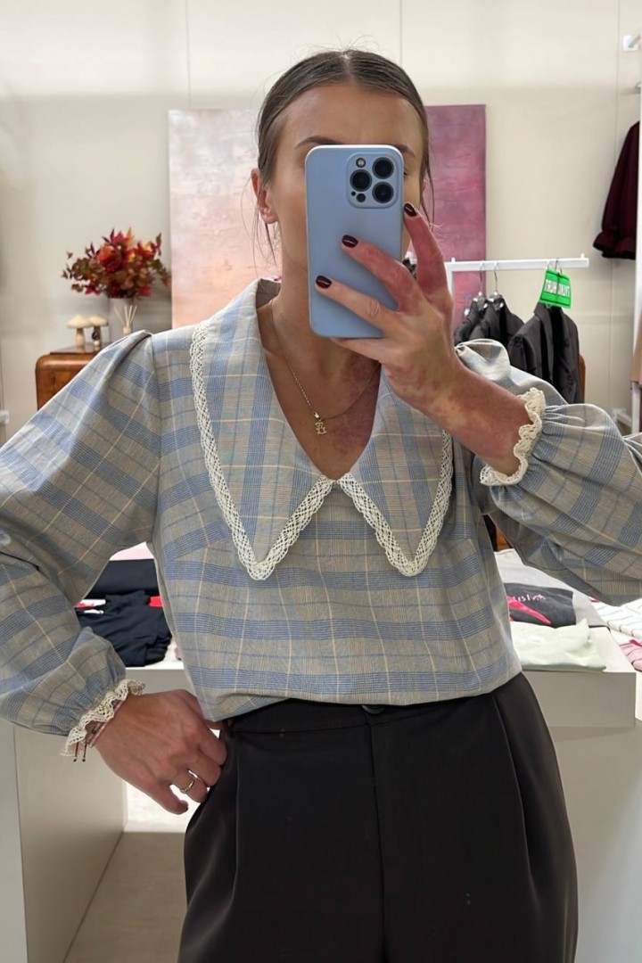 Блузка с кружевом VOL-746A580