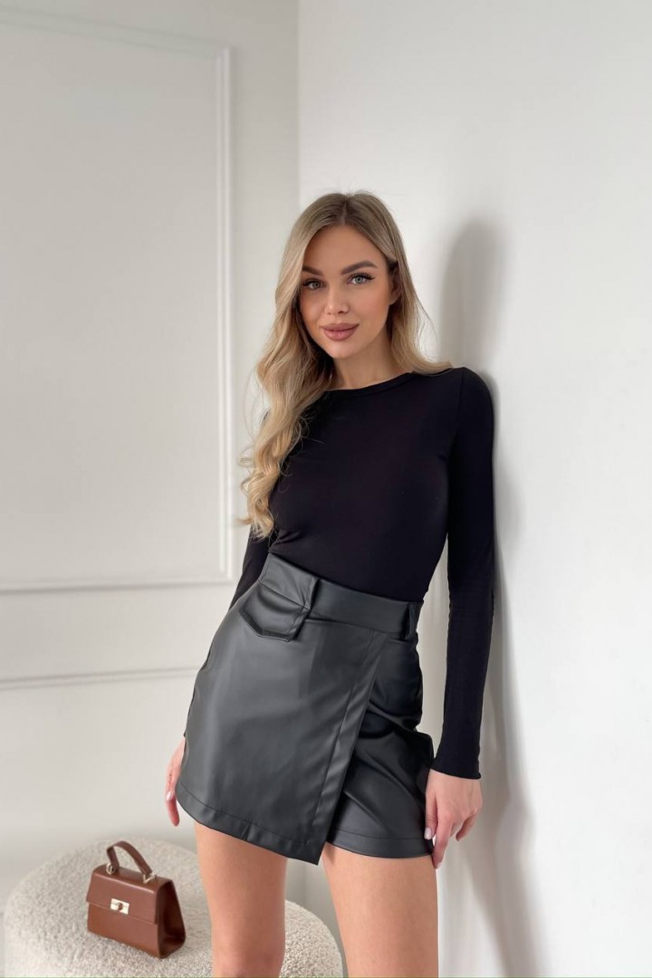 Шкіряна спідниця-шорти SABI-01A350