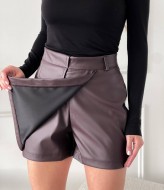 Шкіряна спідниця-шорти SABI-01A350