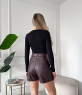 Шкіряна спідниця-шорти SABI-01A350