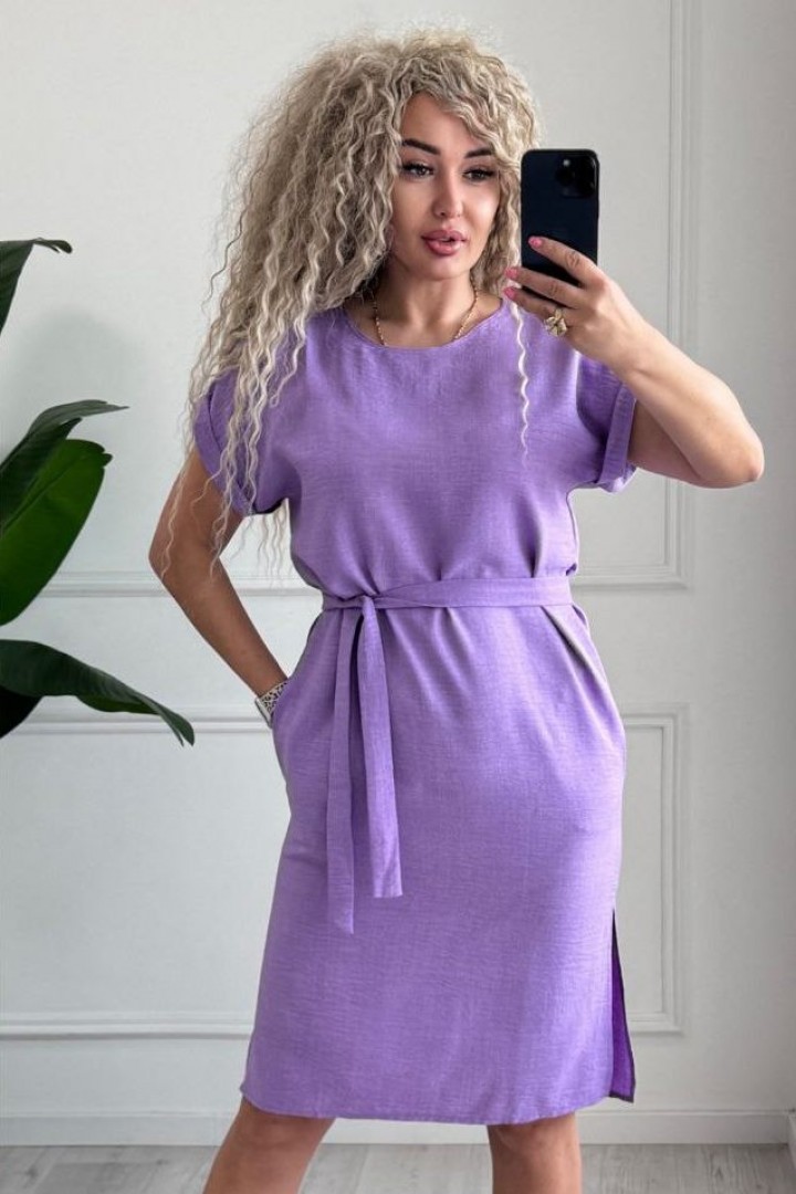 Повседневное платье с поясом SABI-145A350