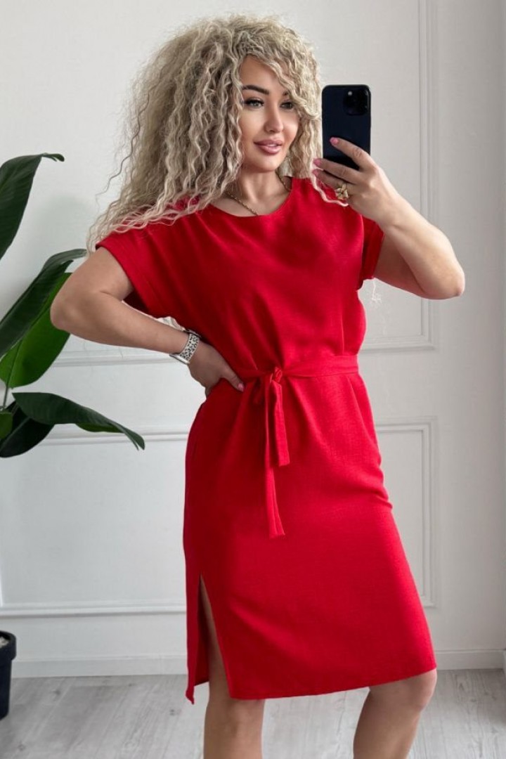 Повседневное платье с поясом SABI-145A350