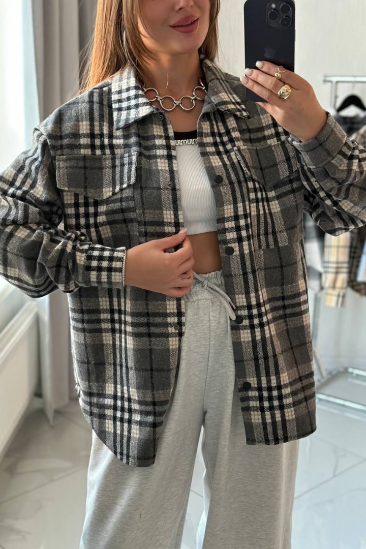 Рубашка кашемировая оверсайз SABI-531A450