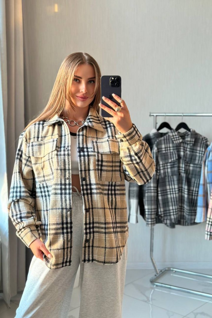 Рубашка кашемировая оверсайз SABI-531A450