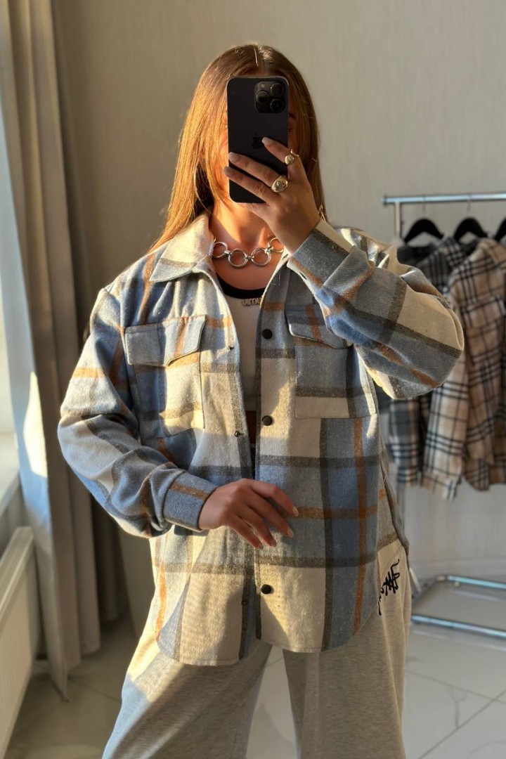 Рубашка кашемировая оверсайз SABI-531A450