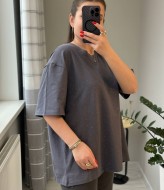 Футболка оверсайз со стразами SABI-564A385