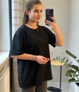 Футболка оверсайз со стразами SABI-564A385