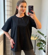 Футболка оверсайз со стразами SABI-564A385