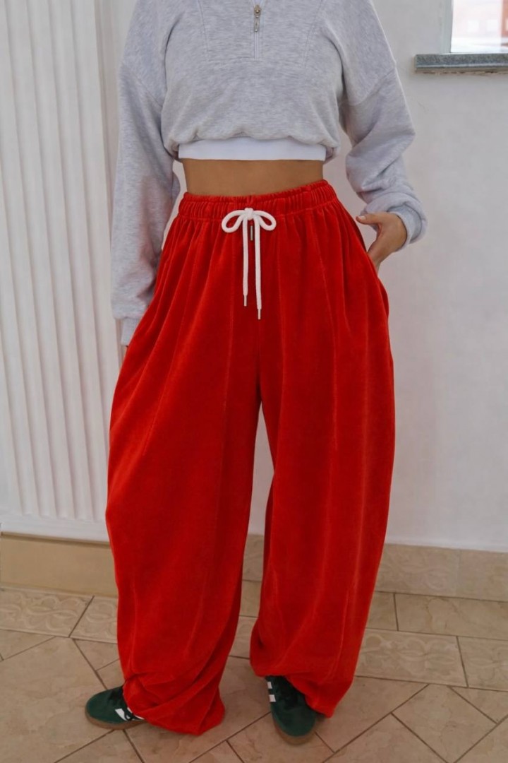 Стильні велюрові штани oversize RVA-436A420