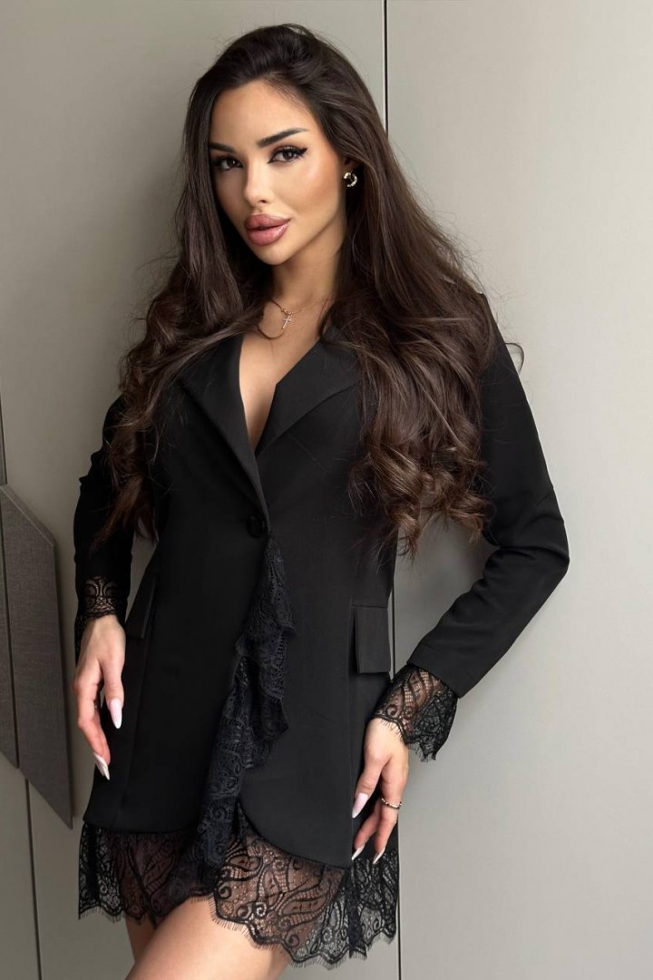 Роскошное платье-пиджак с кружевом RVA-445A650