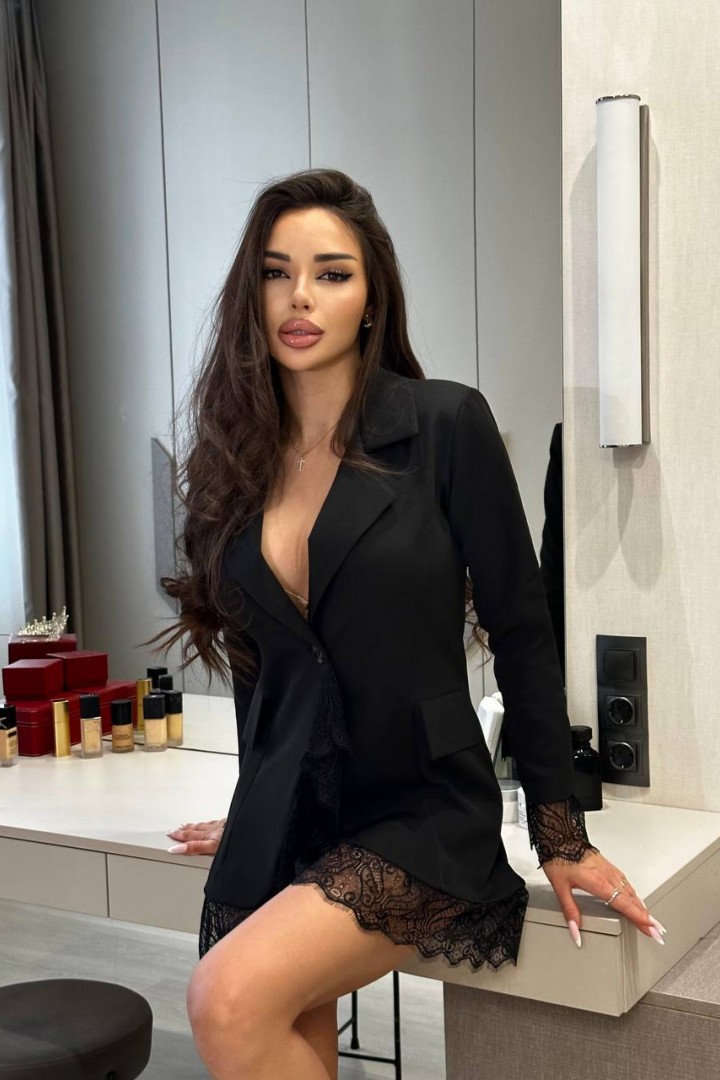 Роскошное платье-пиджак с кружевом RVA-445A650