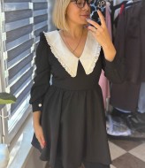 Чорна сукня з білим комірцем LOU-1326A710