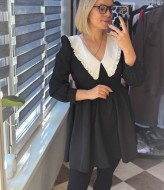 Чорна сукня з білим комірцем LOU-1326A710