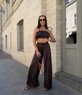 Комплект топ+штани палаццо з розрізами EVD-386A450