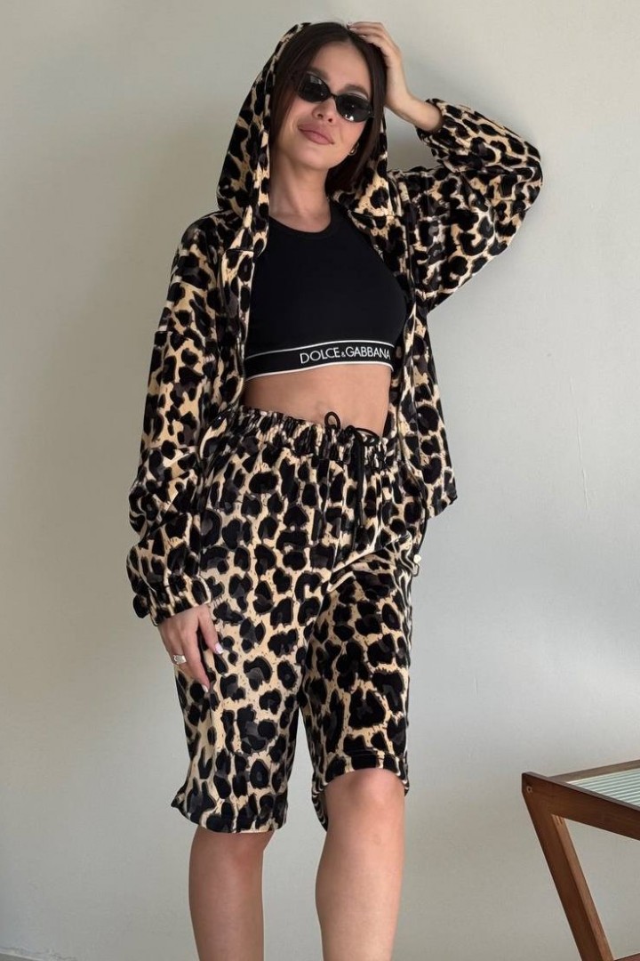 Велюровый костюм кофта, брюки и шорты DMP-A1700A900