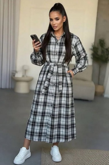 Платье-рубашка в клеточку IMMA-397A599B680