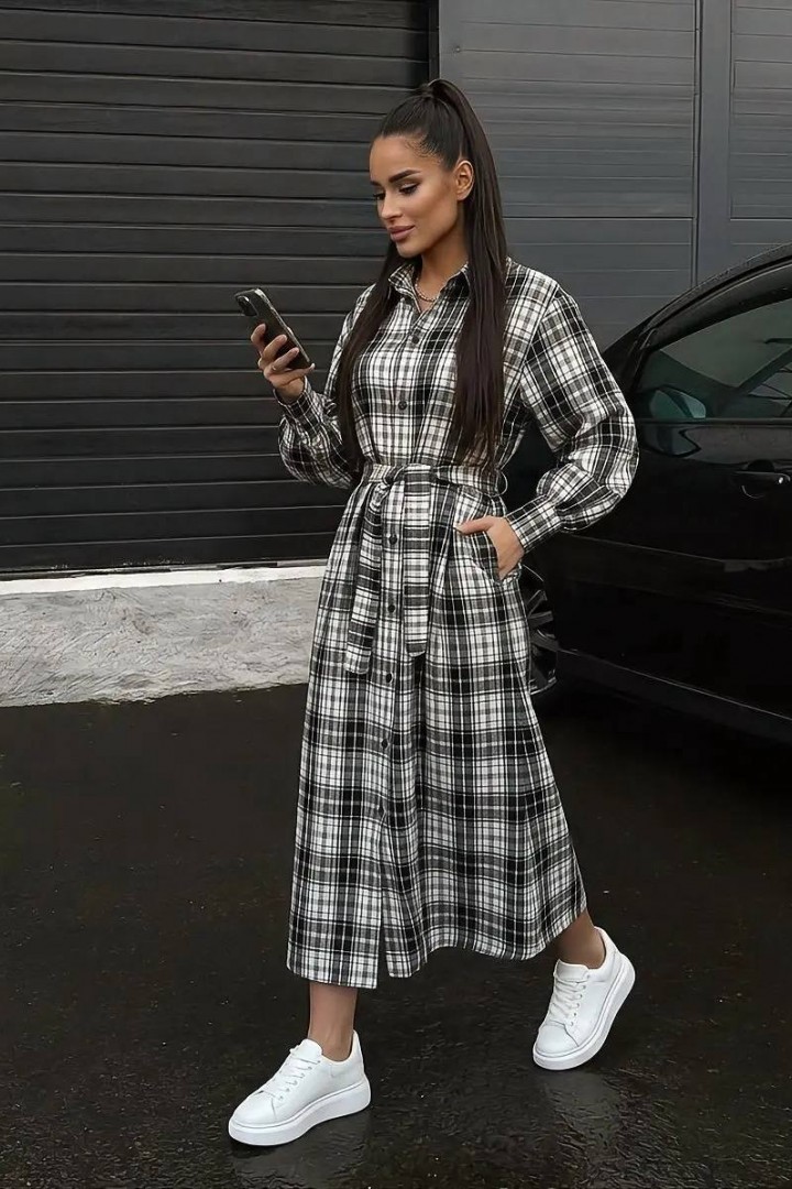 Платье-рубашка в клеточку IMMA-397A599B680